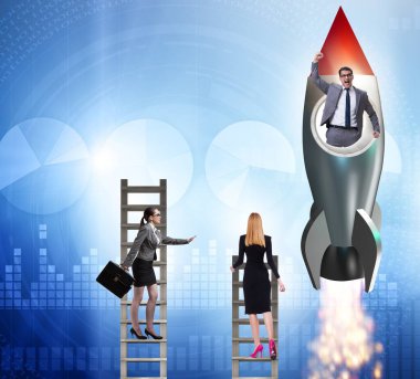 Erkekler ve kadınlar için eşit olmayan kariyer fırsatları konsepti
