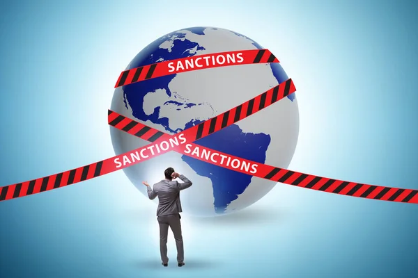 stock image Concept of the global political and economic sanctions