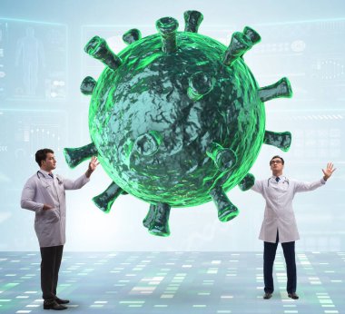 Tedaviyi arayan doktorla Coronavirus konsepti