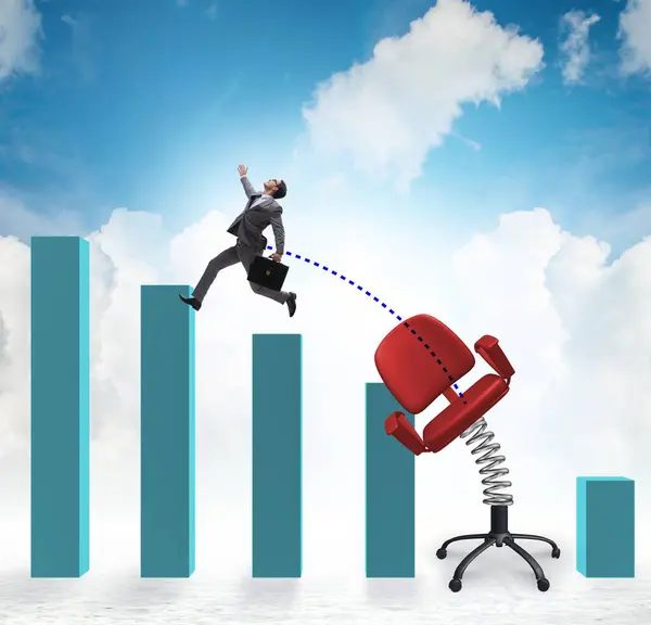 Promotion Concept Businessman Ejected Chair — Stock Photo, Image