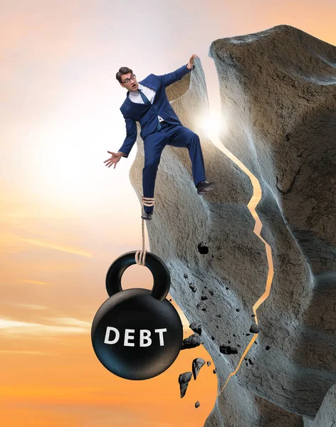 Das Konzept Der Verschuldung Und Belastung Mit Geschäftsleuten — Stockfoto