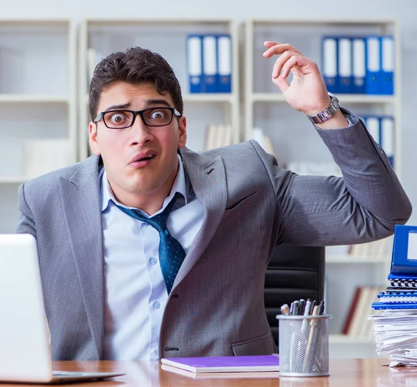 Businessman Sweating Excessively Smelling Bad Office Workplace — Stock Photo, Image