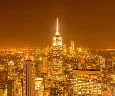 Günbatımında New York Manhattan manzarası