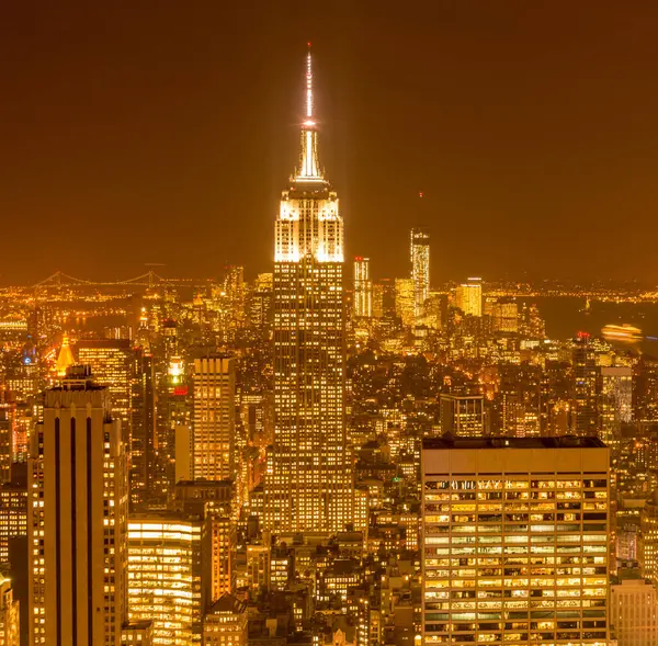 Vista New York Manhattan Durante Ore Del Tramonto — Foto Stock