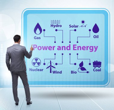 İş adamıyla enerji karışımı konsepti