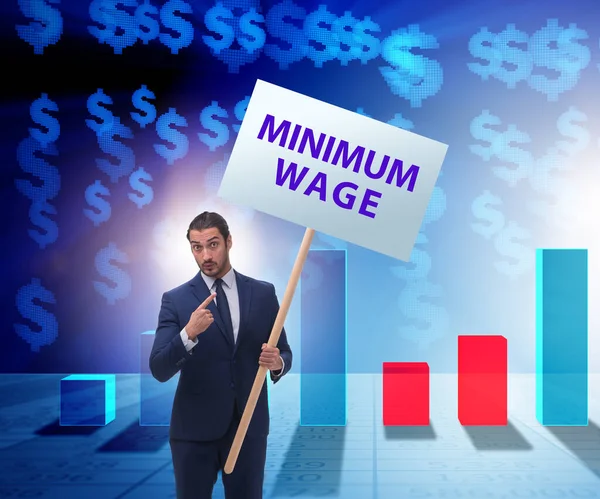 Het Begrip Minimumloon Bij Ondernemer — Stockfoto