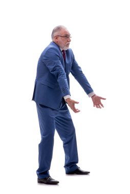 Eski erkek patron beyazda izole edilmiş.