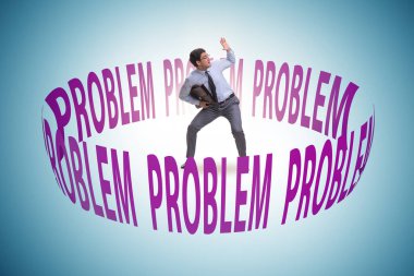 Business problem concept with the businessman clipart