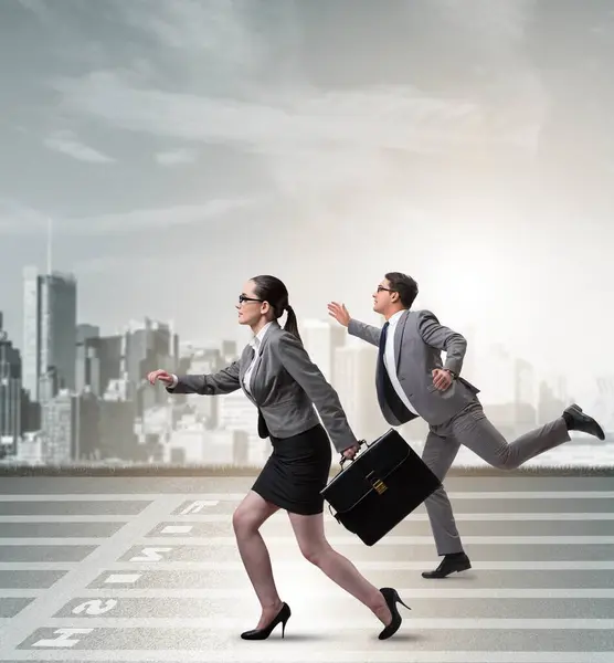 Businesspeople Running Competition Concept — Stock Photo, Image