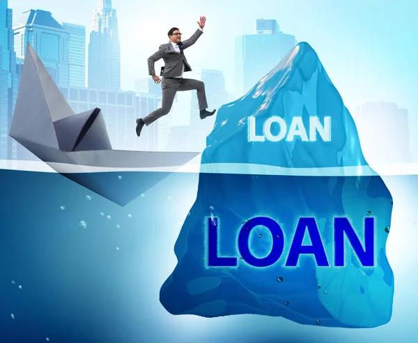 Debt Loan Concept Hidden Iceberg — Zdjęcie stockowe