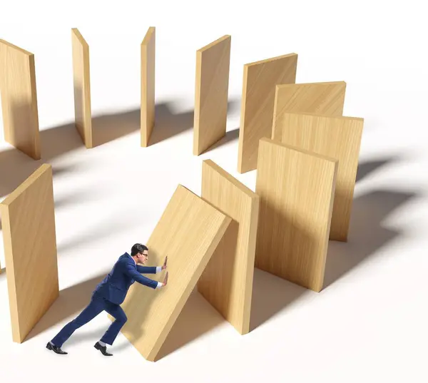 Domino Effect Competition Concept — Stock Photo, Image