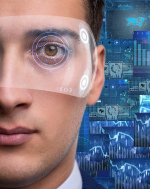 İş adamının gelecekçi vizyon kavramı.