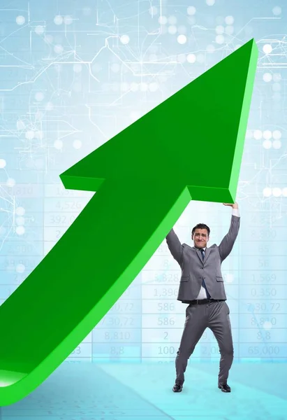 Businessman Supporting Growtn Economy Chart Graph — Stock Photo, Image