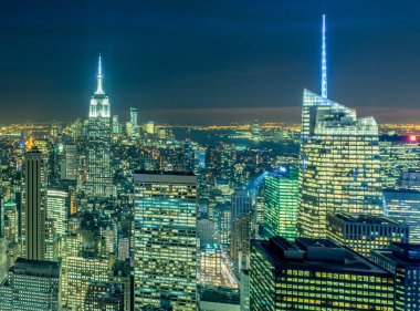 Günbatımında New York Manhattan manzarası