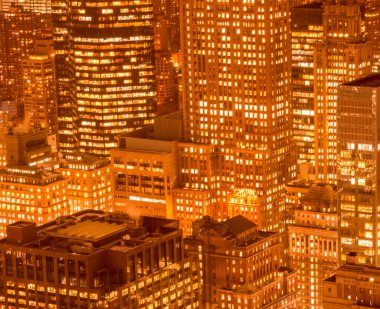 Günbatımında New York Manhattan manzarası