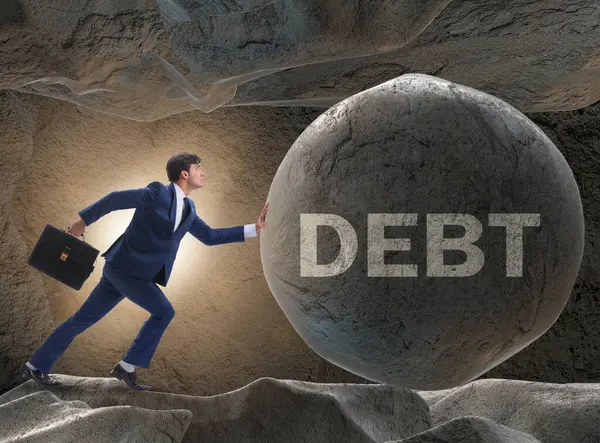 Businessman High Interest Debt Business Concept — Stock Photo, Image
