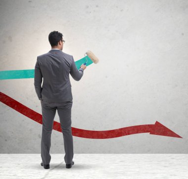 The businessman drawing charts in forecasting concept