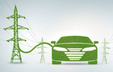 Yeşil temiz enerji konsepti - 3D görüntüleme