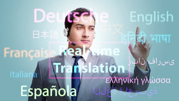 Koncepcja Tłumaczenia Czasie Rzeczywistym Języka Obcego — Zdjęcie stockowe