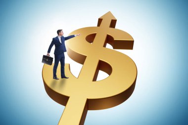Amerikan dolarının sembolü olan bir iş adamı.