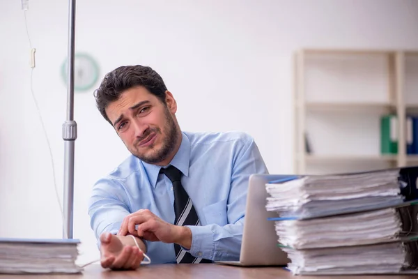 Young Businessman Employee Suffering Workplace — Stock Photo, Image
