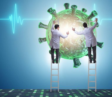 Tedaviyi arayan doktorla Coronavirus konsepti