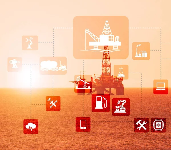 Koncepcja Automatyzacji Przemyśle Naftowym Gazowym — Zdjęcie stockowe