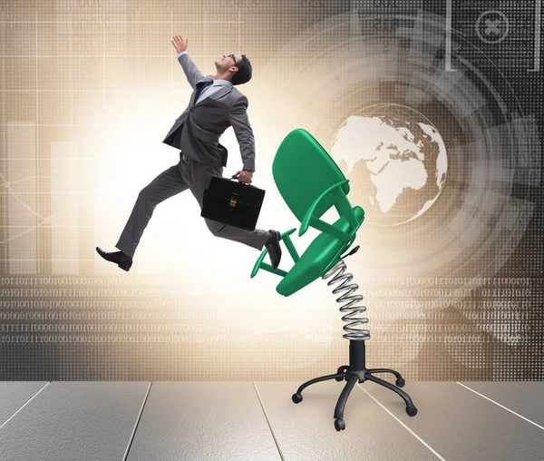 Promotion Concept Businessman Ejected Chair — Stock Photo, Image