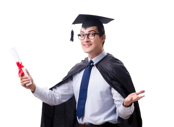 Student Graduate Isolated White Background — Stock Photo, Image