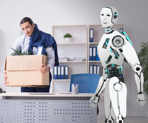 Concept Robots Replacing Humans Offices — Stock Photo, Image