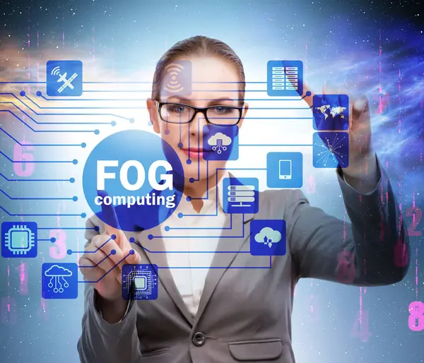 Businessman Edge Fog Computing Concept — Stock Photo, Image