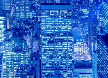 Günbatımında New York Manhattan manzarası