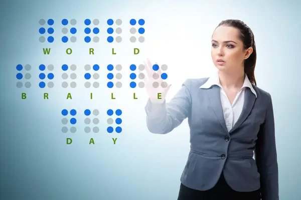 Conceito Dia Braille Mundial — Fotografia de Stock