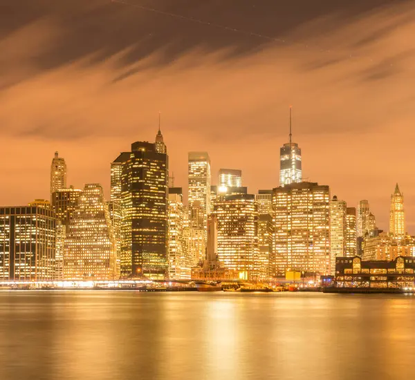 Het Uitzicht Van Lower Manhattan Van Brooklyn — Stockfoto