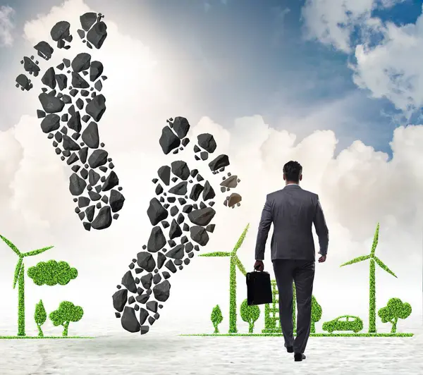 Carbon Footprint Concept Businessman — Stock Photo, Image