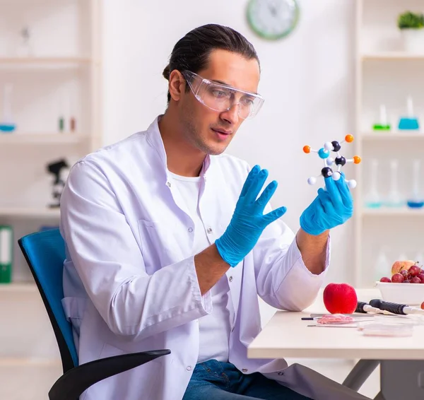 Young Nutrition Expert Testing Food Products Lab — Stock Photo, Image