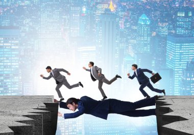 İş adamı destek konsepti olarak hareket ediyor.