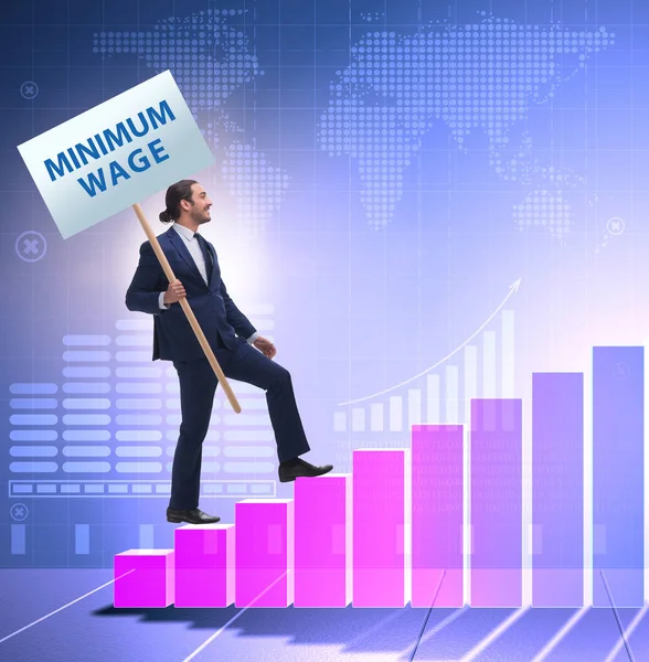 Het Begrip Minimumloon Bij Ondernemer — Stockfoto