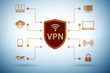 Sanal özel ağ VPN siber güvenlik kavramı