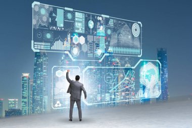 Görsel analitik iş kavramında iş adamı