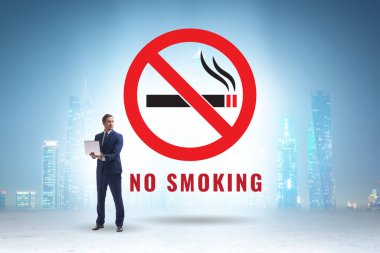 Sigara karşıtı logo ile sigara karşıtı konsept