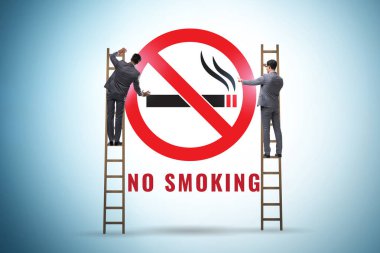 Sigara karşıtı logo ile sigara karşıtı konsept