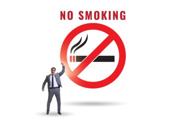 Sigara karşıtı logo ile sigara karşıtı konsept