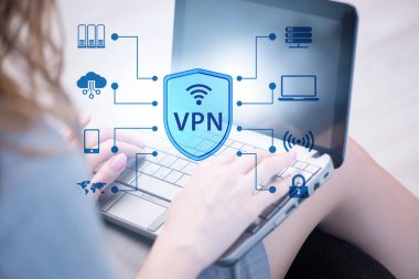Sanal özel ağ VPN siber güvenlik kavramı