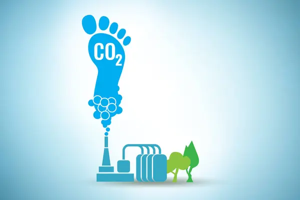 Co2 Fußabdruckkonzept Mit Der Umweltverschmutzung — Stockfoto