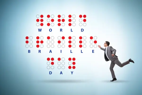 Concetto Del Giorno Braille Mondiale — Foto Stock