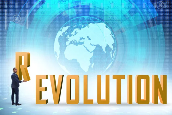 Evolution Turning Revolution Concept — Stock Photo, Image