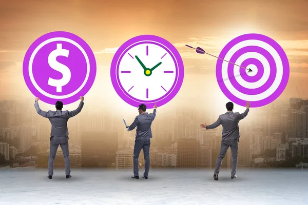 Tijd Geld Concept Met Doelstellingen — Stockfoto