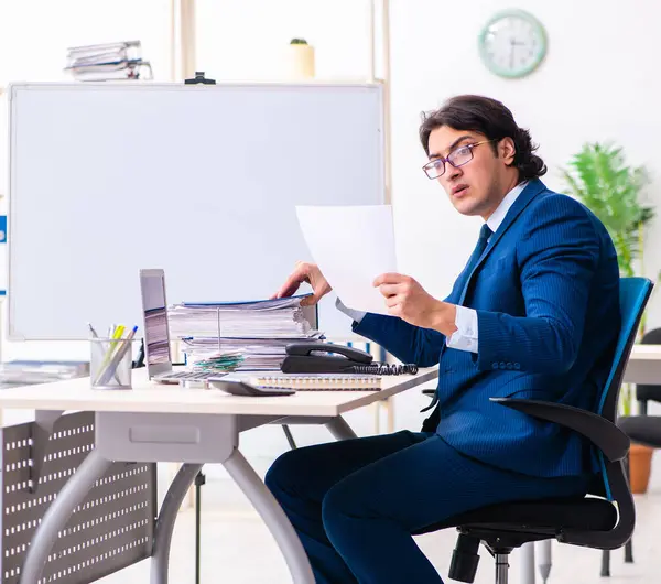 Young Businessman Sitting Working Office — Stock Photo, Image