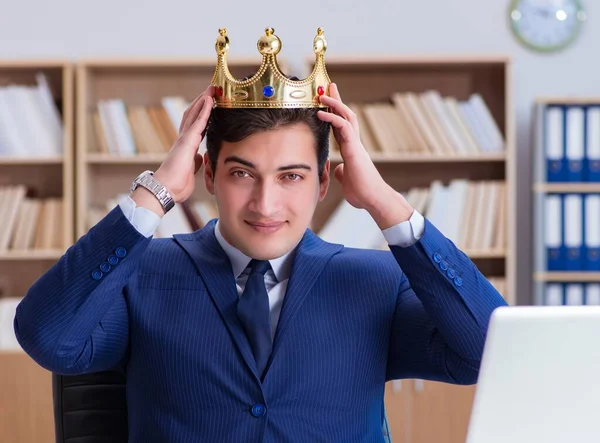 Rei Empresário Que Trabalha Escritório — Fotografia de Stock